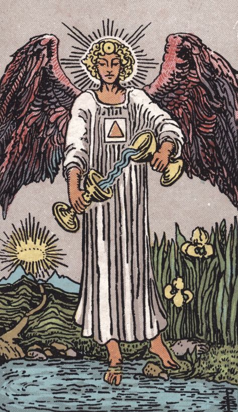 Temperance Ride Waite Tarot Card Tarot Card, Angel