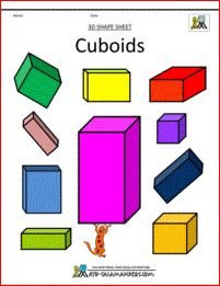 printable shapes cuboids col 3 D Shapes, Alphabet Video, Cuboid Shape, Printable Shapes, 2d And 3d Shapes, Teacher Appreciation Cards, Geometry Shape, Salamanders, Second Grade Math