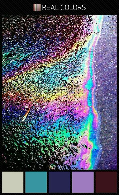 rainbow iridescent oil spill color palette colorful Foto Macro, L Wallpaper, New Retro Wave, Oil Spill, Rainbow Aesthetic, Oil Slick, Foto Art, Color Inspo, Color Textures