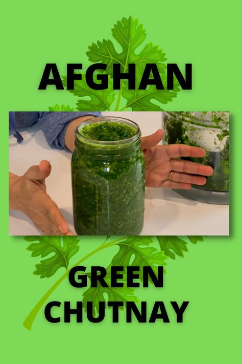 Afghan Chutney, Afghan Chutney Recipe, Afghani Food, Afghan Food, Afghan Food Recipes, Arabic Recipes, Green Chutney, Green Sauce, Chutney Recipes