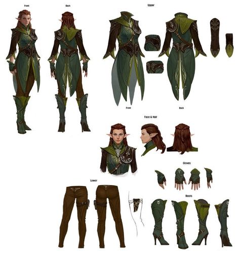 Wood Elf Costume, Elf Armor, Elven Clothing, Archer Characters, Elf Characters, Elf Druid, Forest Elf, Wood Elf, Elf Clothes