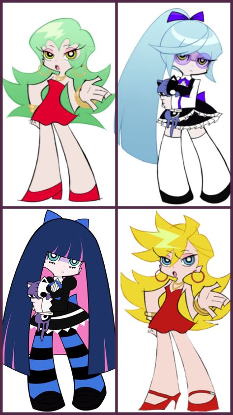 Panty and Stocking, Scanty and Kneesocks Panty And Stocking Reference, Panty And Stocking Hair, Panty And Stocking Ocs Ideas, Panty And Stocking Knee Socks, Panty And Stocking Artstyle Tutorial, Stocking Fanart, Panty And Stocking Oc, Panty And Stocking Fanart, Panty And Stocking Artstyle