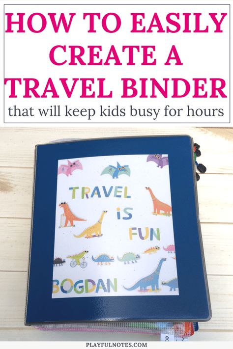 Travel binder for kids: If you are looking for some nice travel activities for kids, here is a list of ideas to inspire you! Creating a travel binder will keep kids busy for hours and will make traveling a lot easier and enjoyable for the whole family! #FamilyTravel #TravelingWithKids Travel Binder For Kids, Travel Activities For Kids, Kid Road Trip Activities, Travel Binder, Kids Travel Activities, Nice Travel, Road Kids, Keep Kids Busy, Road Trip Activities