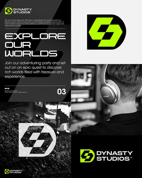 Dynasty Studios Logo & Brand Identity Design on Behance Studios Logo Design, Design Agency Brand Identity, Game Branding Design, Gaming Brand Identity, Media Agency Logo, Game Company Logo, Gaming Branding, Clothing Company Logo, Corporate Graphics