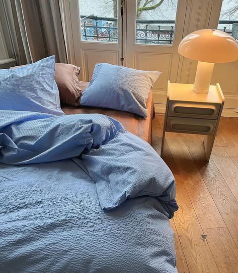 Refresh your bedroom with wonderful sheets in stunning colours. 🩵❤️🤍🩷 . . . #bedsheets #bettwäsche #bedroomideas #colours #noordinterior Single Bed Grey, Blue And Grey Bedding, Light Blue Bedding, Bed Grey, Gray Duvet Cover, Blue Duvet, Blue Sheets, Ikea Bed, Blue Duvet Cover