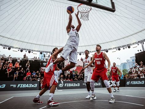 3x3 Basketball || Image Source: https://www.usab.com/~/media/6c36a37069aa421382a541bcaddf4c35.ashx?h=600&la=en&w=800 Basketball Photography Aesthetic, 3x3 Basketball, Basketball Hoops, Long Shot, 2024 Vision, Sports Photography, Drink Recipes, Fifa, Basketball Court