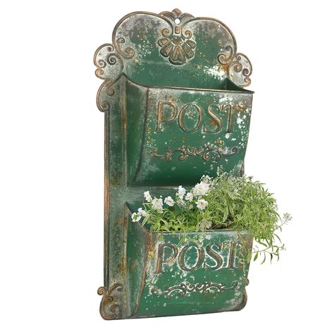 PRICES MAY VARY. WALL POCKET PLANTER: Rustic metal wall planter antique white color for home, office, business use decor,farmhouse wall decor (plants not included). MULTI PURPOSE: Holds plants, flowers, floral arrangements, seasonal decorations, holiday greenery, artificial plants, shrub bouquet, foliage, and more — Suitable for indoor/outdoor use. VINTAGE DESIGN: Create your own unique decor inside this gorgeous distressed wall container for perfect compliment to your stylish rustic home, offic Hanging Planter Outdoor, Plants Porch, Hanging Planters Outdoor, Wall Planters Outdoor, Porch Wall Decor, Planter Outdoor, Metal Wall Planters, Mailbox Accessories, Wall Mounted Planters