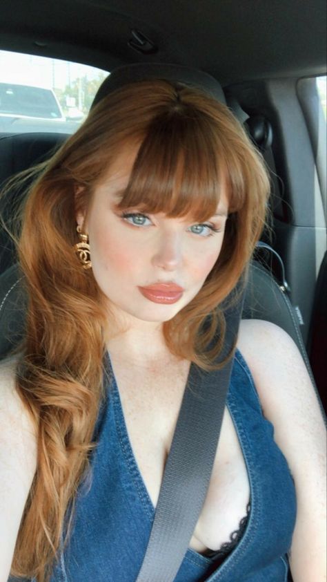 Ginger Hair Fringe, Make Up For Ginger Hair, Red Head With Bangs, Red Head Bangs, Cool Ginger Hair, Natural Ginger Hair Color, Redhead With Bangs, Ginger Hair And Blue Eyes, Ginger And Brown Hair