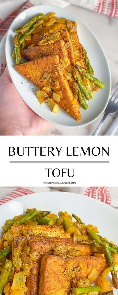 Lemon Tofu, Scrambled Tofu Recipe, Cooking Tofu, Tofu Recipes Vegan, Plant Based Recipes Dinner, Plant Based Lunch, Plant Based Dinner, Lemon Butter, Tofu Recipes