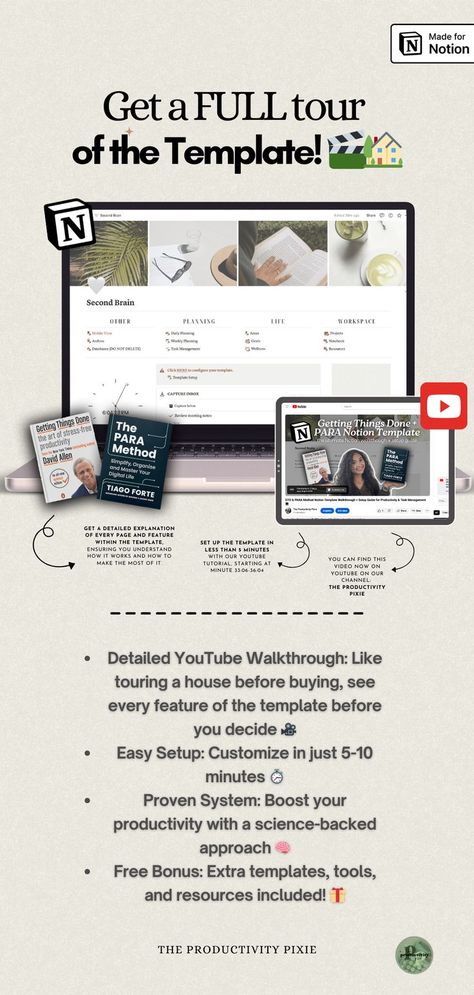Maximize productivity with a GTD Notion template. Organize tasks, track goals, and streamline your workflow with this easy-to-use template for Notion. Notion Project Management, Para Method, Gtd System, Productivity System, Track Goals, David Allen, Manage Your Time, Notion Templates, Work Task
