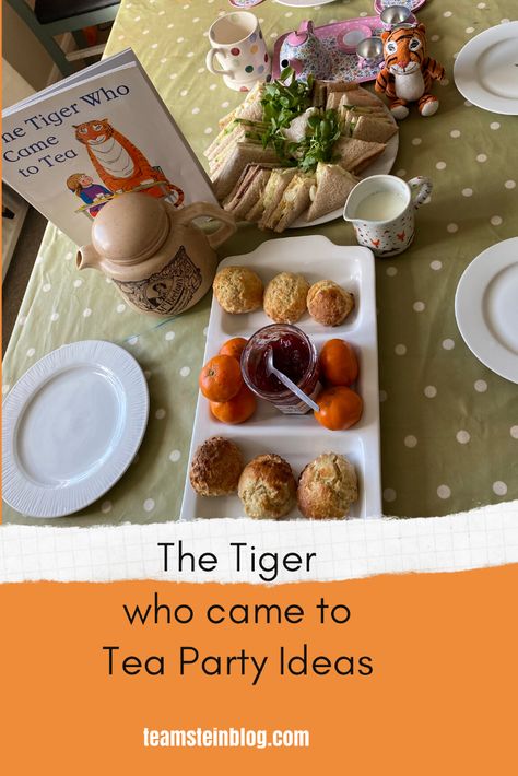 Tea Cake Ideas, The Tiger Who Come To Tea Eyfs, The Tiger Who Came To Tea Eyfs, Tiger Who Came To Tea Party Ideas, The Tiger That Came To Tea Activities, Tiger Tea Party, Tiger Who Came To Tea Party, Tiger That Came To Tea Party, Tiger Who Came To Tea Activities