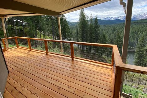 Cedar Deck Stain, Wood Deck Railing, Deck Cleaner, Deck Maintenance, Deck Finishes, Cedar Stain, Vinyl Railing, Cedar Deck, Pool Life