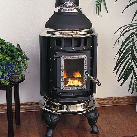 Gnome Pellet Stove from Thelin Hearth Products Pellet Stove Hearth, American Fireplace, Small Gas Stove, Direct Vent Gas Stove, Pellet Heater, Stove Hearth, Hearth Pad, Parlour Stove, Pot Belly Stove