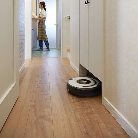 Vacuum Cabinet Storage, Irobot Roomba Storage Ideas, Robot Vacuum Storage, Mop Cabinet, Vacuum Storage, Utility Storage, Irobot Roomba, Boot Room, Built In Bench