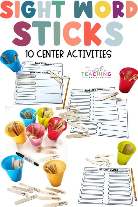 If you aren’t already familiar with the Sight Word Sticks resource, it includes ten games involving popsicle sticks and sight words. Even better, I use it for our weekly sound spelling words as well. 5th Grade Sight Words, Practice Sight Words, The Sight Word, Guided Reading Activities, Math Anchor Charts, Teaching Lessons, Elementary Activities, School Craft, Upper Elementary Classroom