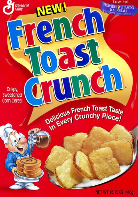 Nostalgic 2000s Snacks, 80s Cereal, 2000s Food, French Toast Crunch, Retro Cereal Boxes, Cereal Nostalgia, 90s Food, Oatmeal Crisp, Pebbles Cereal