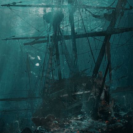 Dark Nautical Aesthetic, Ship Wreck, Pirate Books, Nautical Aesthetic, Mermaid Siren, Vintage Anime, Mermaid Aesthetic, Pirate Life, Sea Monsters