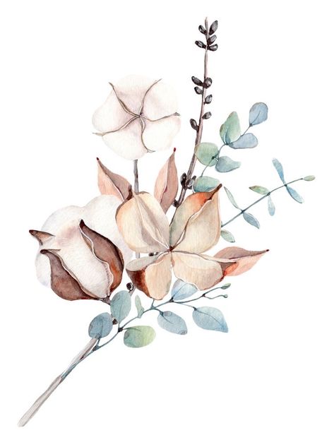 Fall Watercolor, Watercolor Floral, Watercolor Painting, White Background, Flowers, Floral, White, Watercolour Painting