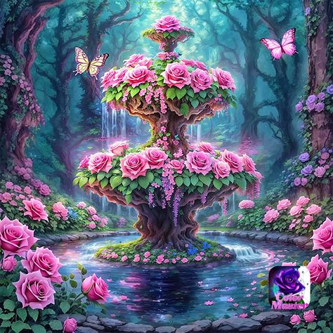 Fantasy Flowers Art, Fantasy Flowers, Flower Landscape, Flowers Art, Inspirational Art, Beautiful Paintings, Jigsaw Puzzles, Flower Art, Art Ideas