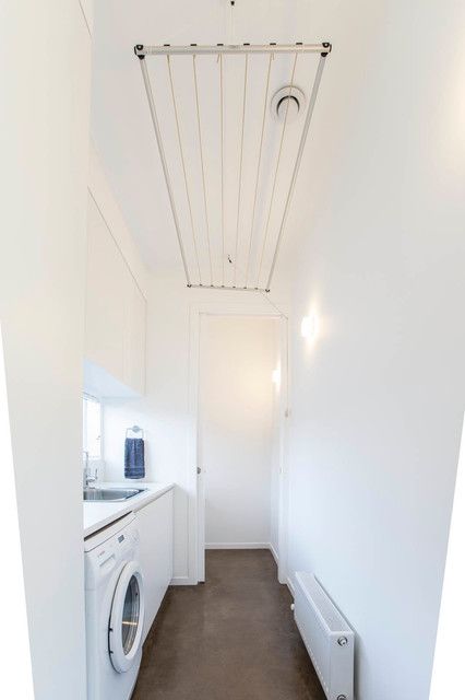 Contemporary Laundry, Small House Renovation, Contemporary Laundry Room, Contemporary Gates, Laundy Room, Stylish Laundry Room, White Laundry, Laundry Drying, Laundry Mud Room