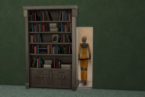 sg5150: sg5150 The Muse Hidden Door Maxis... - Snagglefuster's Reblogs Door With Shelves, Hidden Bookcase Door, Hidden Bookcase, Hidden Door Bookcase, Door Plans, Door Bookcase, Door Plan, Bookcase Door, Maxi Design