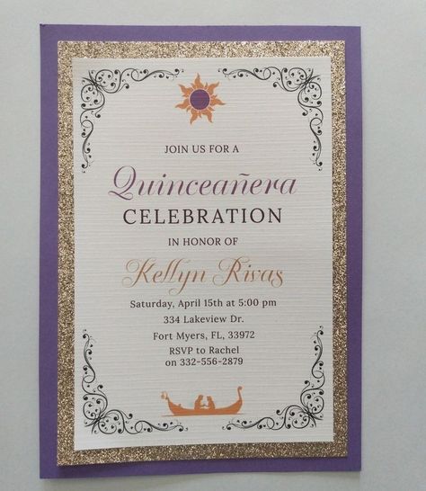 Quince Invitations Tangled, Rapunzel Theme Quinceanera Invitations, Rapunzel Theme Invitation, Repunzel Quince Invitations, Rapunzel Inspired Quinceanera, Rapunzel Sweet 16 Invitation, Tangled Rapunzel Invitations, Rapunzel Quinceanera Invitations, Tangled Quinceanera Theme Invitation