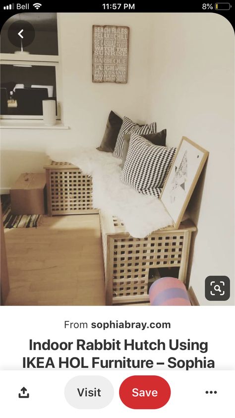 Rabbit Storage Ideas, Bunny Apartment Set Up, Ikea Hol Rabbit, Bunny Homes Indoor, Rabbit Furniture, Bunny Tips, Indoor Rabbit House, Rabbit Room, Bunny Home