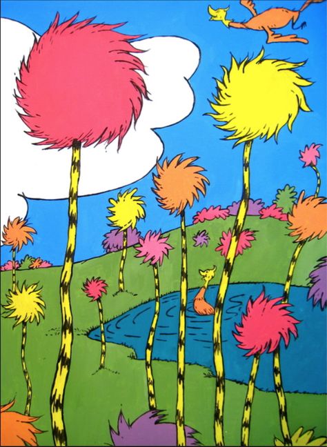 Truffula Tree Forest from The Lorax The Cat In The Hat, Cat In The Hat, Dr Seuss, Trees, Art