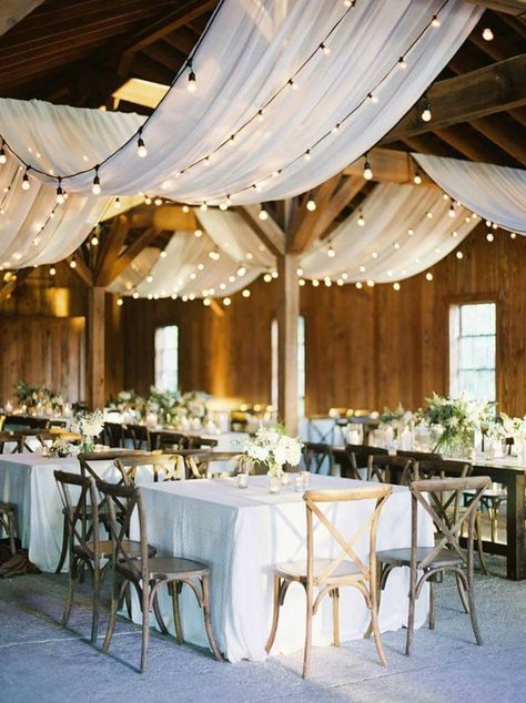 Country party Wedding High Ceiling Decor, Botanic Wedding, Nighttime Wedding, Aspen Grove, We're Engaged, Wedding Ceiling, Wedding Hall Decorations, Boone Hall, Barn Wedding Reception