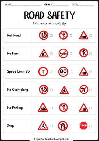 Road Safety Worksheet Road Safety Worksheet, Street Safety, Worksheet For Kindergarten, National Road, Speed Limit, Road Safety, Taxi Driver, Kindergarten Worksheets, Kindergarten