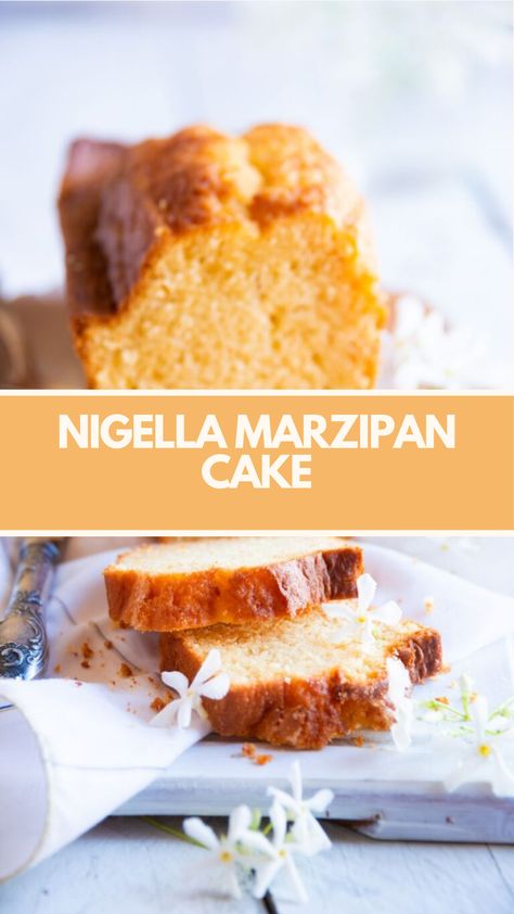 Nigella’s Marzipan Cake is made with marzipan, unsalted butter, vanilla paste, sugar, flour, salt, baking powder, ground cardamom, and eggs resulting in an airy, buttery treat that’s ready in just 55 minutes! Marzipan Cake Recipe, Recipes With Marzipan, Marzipan Desserts, Marzipan Recipes, Marzipan Recipe, Nigella Lawson Recipes, British Foods, Butter Cakes, Marzipan Cake