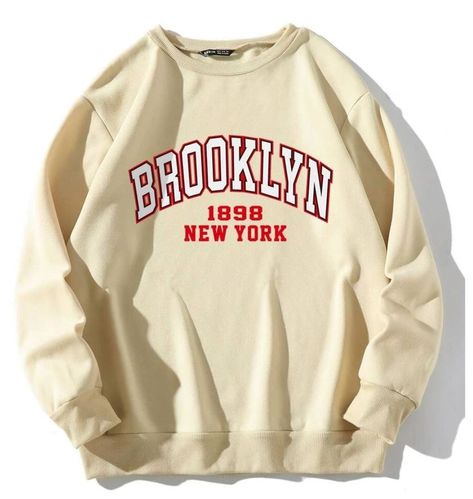 Woman Sweatshirt, New York Sweatshirt, Winter Streetwear, Brooklyn New York, Branded Sweatshirts, Fashion Woman, Sports Top, Casual Street Style, Clothing Patterns