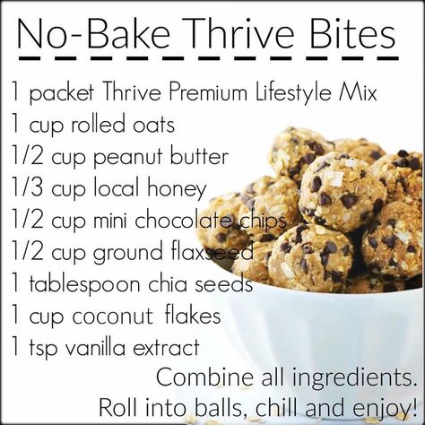 Thrive Shake Recipes, Thrive Diet, Thrive Recipes, Thrive Le Vel, Thrive Experience, Thrive Life, Protein Bites, Bake Cookies, Shake Recipes