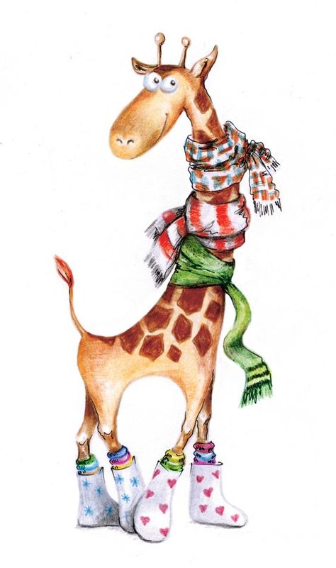 Animated Giraffe, Giraffe Drawing, Giraffe Pictures, Giraffe Illustration, Giraffe Painting, Felt Boots, Funny Giraffe, Giraffe Art, Happy Paintings