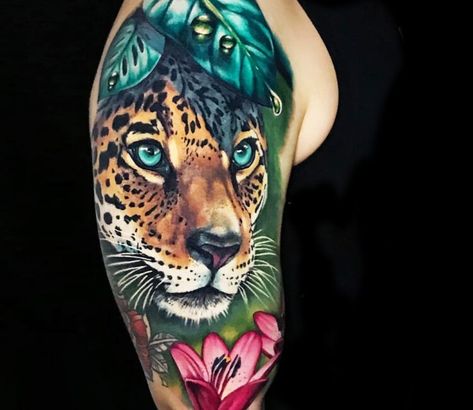 Leopard Print Tattoos, Cheetah Tattoo, Animal Tattoos For Women, Leopard Tattoo, Tiger Tattoo Sleeve, Big Cat Tattoo, Jaguar Tattoo, Leopard Tattoos, Worlds Best Tattoos