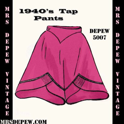 1940s Tap Pants Sewing Pattern & Scale Rulers | Etsy UK Lingerie Patterns, Tap Pants, Plus Size Sewing, Robes Vintage, Pattern Template, Sewing Lingerie, Pants Sewing Pattern, Ropa Diy, Couture Vintage