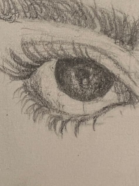 Doe Eye Drawings, How To Draw Doe Eye, Drawing Doe Eyes, Hand Covering Eyes Drawing, Doe Eyes Drawings, Droopy Eyes Drawing, Sleepy Eyes Drawing, Messy Drawings, Eye Sketches