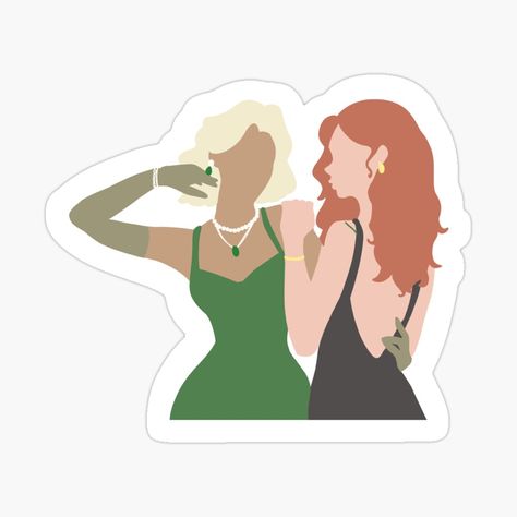 Get my art printed on awesome products. Support me at Redbubble #RBandME: https://www.redbubble.com/i/sticker/Evelyn-Hugo-and-Celia-st-James-by-Booknerd246/147946026.EJUG5?asc=u Evelyn Hugo And Celia Fanart, Evelyn Hugo And Celia, Celia St James, Book Mood, Kindle Stickers, Evelyn Hugo, St James, Cool Stickers, My Art