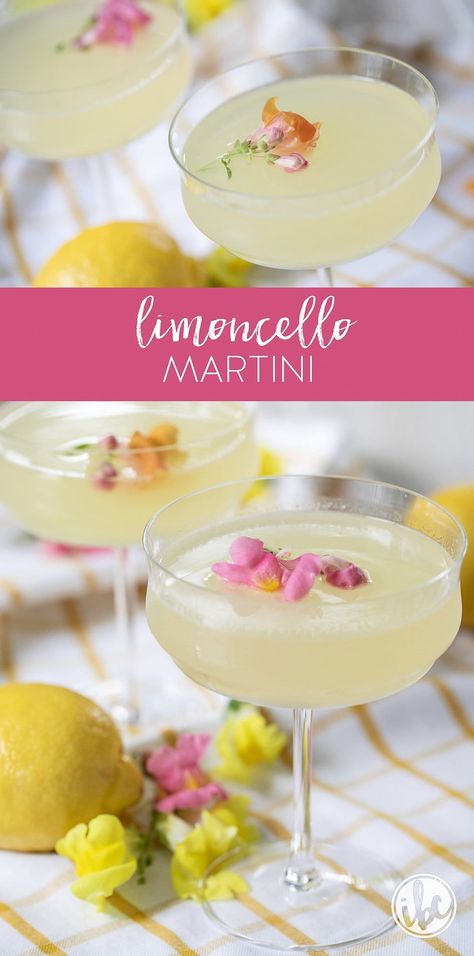 Lemonchello Drinks, Limoncello Drinks, Limoncello Martini, Elderflower Recipes, Lemon Martini, Vodka Lemon, Vodka Recipes Drinks, Limoncello Cocktails, Spicy Drinks