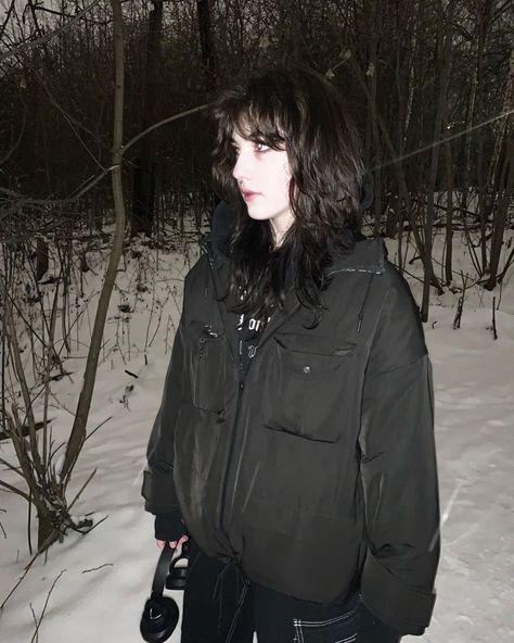 Goth Winter Jacket, Winter Emo Outfits, Emo Winter Outfits, Emo Jacket, Insta Feed Goals, Winter Outfits Canada, Goth Jacket, Winter Goth, Emo Outfit Ideas