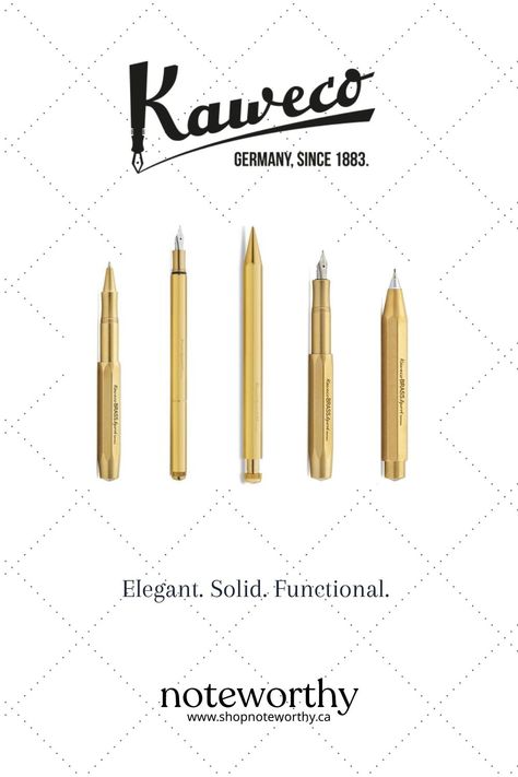 Brass Aesthetic, Stationery Brands, Kaweco Fountain Pen, Copperplate Calligraphy, Pen Collection, Pen Accessories, Stationery Store, Cute Stationery, Writing Tools