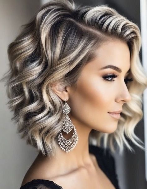 Multi Dimensional Blonde Short Hair, Fun Short Haircuts, Swing Bob Haircut, Undercut Bob Haircut, Hair Affair, Haircuts For Medium Hair, Penteado Cabelo Curto, Hair Color And Cut, Hair Inspiration Color