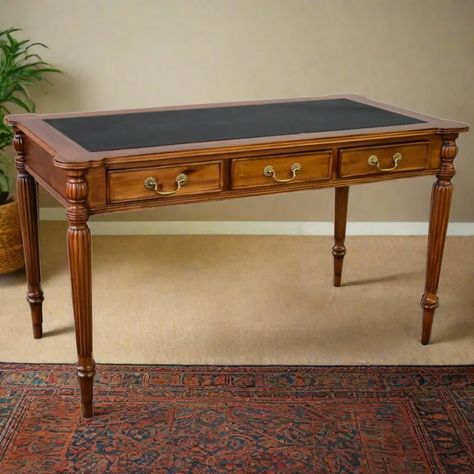 Writing Desks Desks - Bed Bath & Beyond Victorian Style Furniture, Desk Makeover Diy, Leather Top Desk, Office Chair Accessories, Woodbridge Furniture, Printer Stands, Home Office Furniture Sets, Old Desks, Desk Makeover