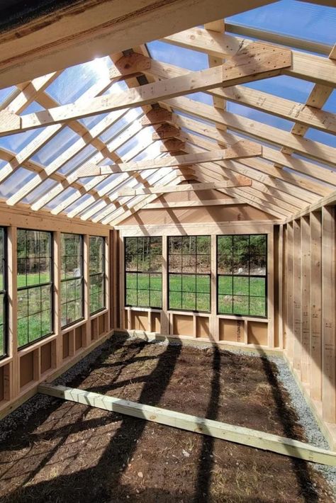 Home Attached Greenhouse, Reclaimed Wood Greenhouse, Small Yard Greenhouse, Wooden Greenhouse Plans, 10x20 Greenhouse Plans, Diy Greenhouse Using Old Windows, Post And Beam Greenhouse, Rustic Greenhouse Ideas, Free Greenhouse Plans