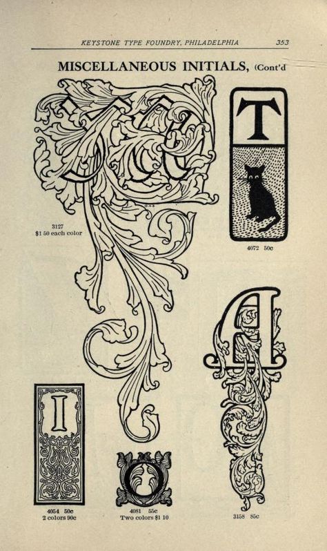 Abridged specimen book, type : nickel-alloy on universal line comprising a price list of types, borders, leads and slugs, brass rule, brass galleys; miscellaneous cuts and general supplies for printers : Keystone Type Foundry : Free Download, Borrow, and Streaming : Internet Archive Specimen Book, 2023 Ideas, Hand Lettering Inspiration, Type Foundry, Dreamcore Weirdcore, Fairytale Illustration, Journal Ephemera, Illuminated Letters, Graphic Design Layouts