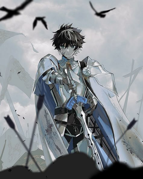 Charlemagne Fate, Streaked Hair, Type Moon Anime, Two Tone Hair, Plate Armor, Pelo Anime, White Cape, Blue Cape, Fate Stay Night Anime