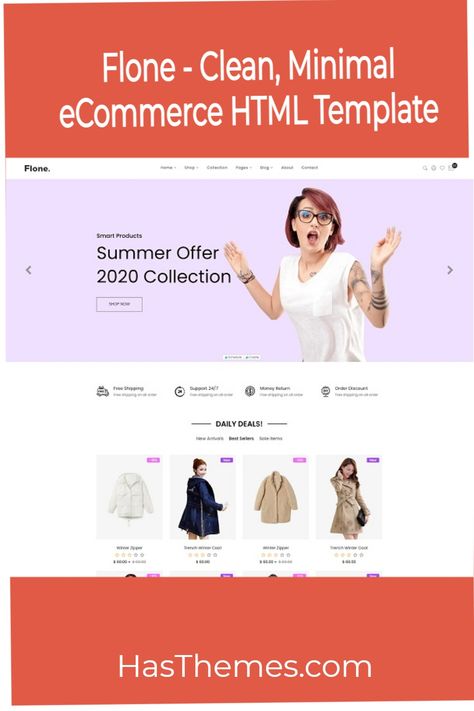 Flone – Mega Shop HTML Template is a good choice if you want a complete HTML solution with a clean and basic design and a lot of homepages in one package. Flone is a comprehensive e-commerce store website template with 64 pages total, including 33 home pages, 17 shop pages, and 6 blog pages. It also has variations for flower shop website design. This template is based on the popular Bootstrap framework and is 100% responsive. Flower Shop Website, Shop Website Design, Html Website, Shop Website, Html5 Css3, Ecommerce Site, Basic Design, Html Templates, Shopping Websites