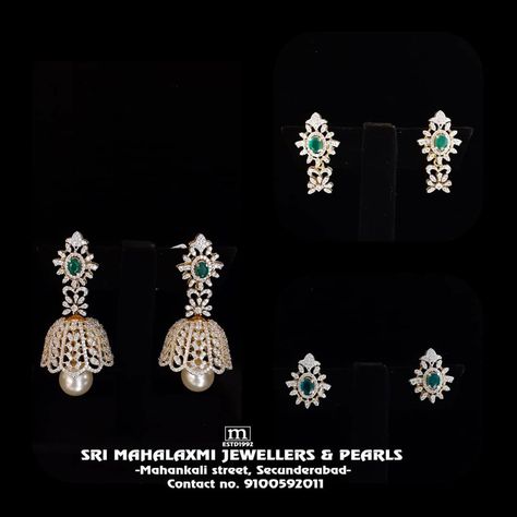 Small Earrings Diamonds, Diamond Jumkas, Diamond Buttalu, Diamond Ear Rings, Jhumkas Gold, Diamond Earrings Indian, Diamond Jhumkas, Light Necklace, Earrings Diamonds