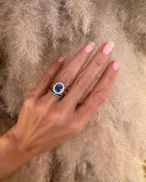 Jessica McCormack on Instagram: "Blue eyes Baby’s got blue eyes Like a deep blue sea On a blue, blue day 🎶" Sapphire Stone Engagement Ring, Jessica Mccormack Ring, Hand Goals, Sapphire Rings Engagement, Blue Eyes Baby, Wedding Stack, Ken And Dana Designs, Jessica Mccormack, Blue Day