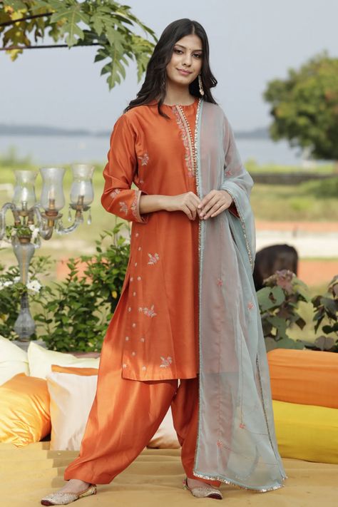 Buy #Sravanti #embroidered #kurta set online at #Aza #Fashions Shop online now at #Azafashions.com Call +91 8291990059 or email contactus@azafashions.com for enquiries. #wedding #festive #ethnic #tradional #shopping #shoponline #party #reception #bride Blue Dupatta, Salwar Pants, Reception Bride, Party Reception, Kurta Set For Women, Embroidered Neckline, Silk Dupatta, Kurta Set, Designer Gowns